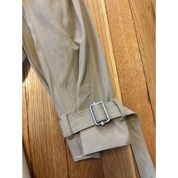 Rag & Bone Beverly Cropped Trench Coat Tan Brown Button Up Merino Wool Size L - Picture 3 of 9